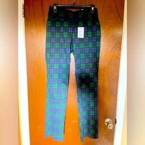 Vintage Modern Stylish Croft & Barrow The Effortless Blue Plaid Stretch Pants 6